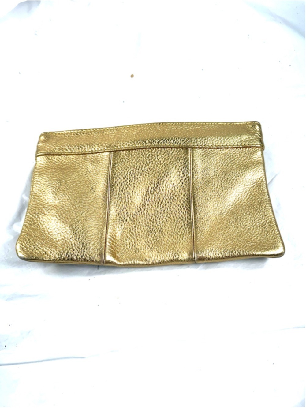 J. Crew Vintage Pebbled Leather Gold Hand Bag Clutch